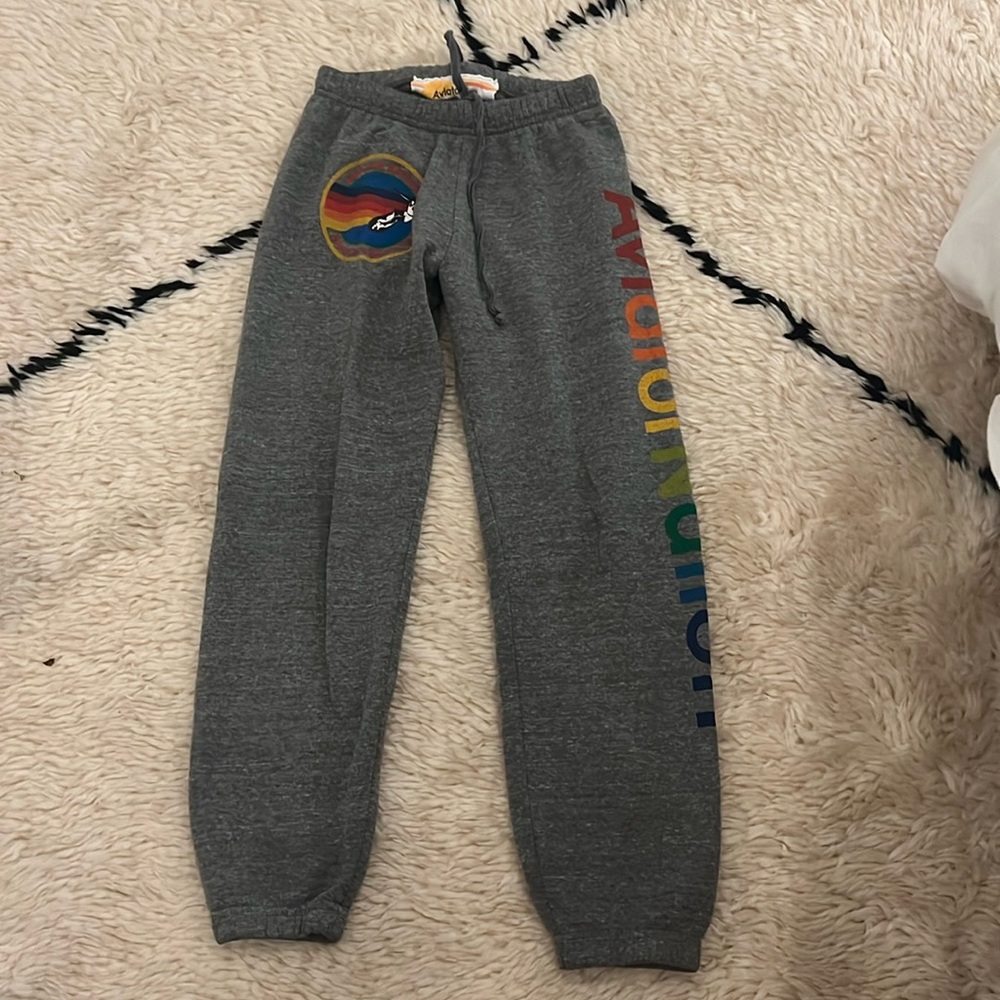 grey aviator nation sweatpants